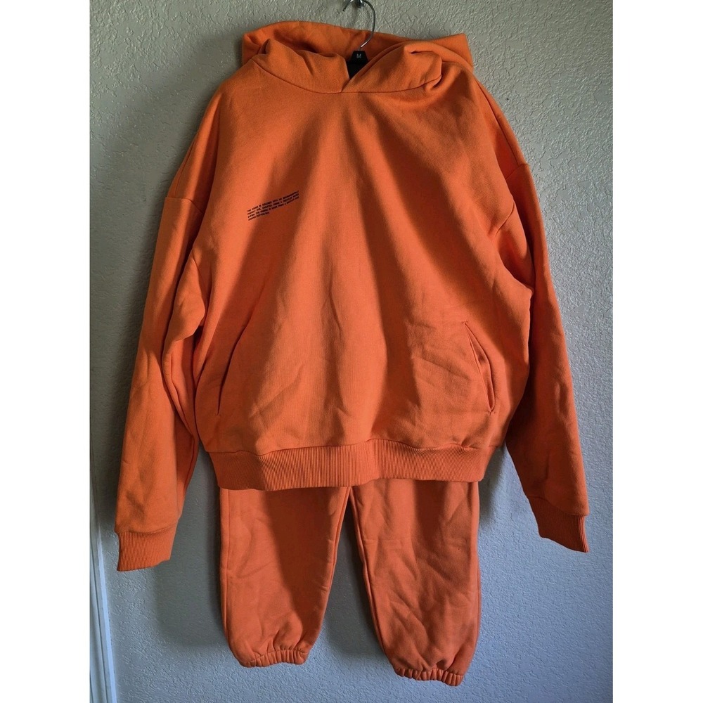 Pangaia Organic Cotton Sweatshirt and Track Pants Set Unisex Adult Medium Orange